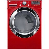 LG DLGX3371R 7.4 Cu. Ft. Wild Cherry Red Stackable With Steam Cycle Gas Dryer - Energy Star