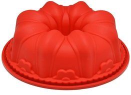 Sorbus Silicone Flower Pattern Bundt Cake Baking Mould, Red