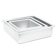 Cake Pan Set of 3, Square 3 Inches (6&quot;, 8&quot; 10&quot;) by Fat Daddio&#039;s