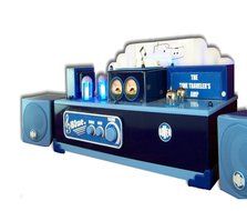 The Time Traveler's Amp BLUE. Model Bluetooth Vacuum Tube Hybrid Stereo Compact Amplifier N4
