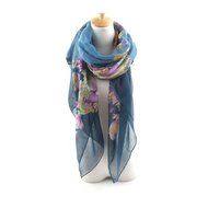 Banggood Tulip Flower + Butterfly Print Women Fashion Scarf Soft Lightweight Shawl N4