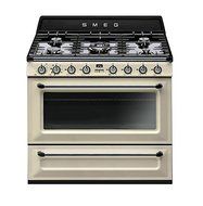 Smeg TRU90P 36" Free-Standing Dual Fuel Cavity "Victoria" Range, Cream
