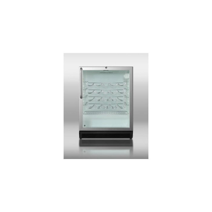 Summit SPRF26M 22" Portable Freezer / Refrigerator with Hammered Aluminum Interior Digital Thermostat Chrome Lock...