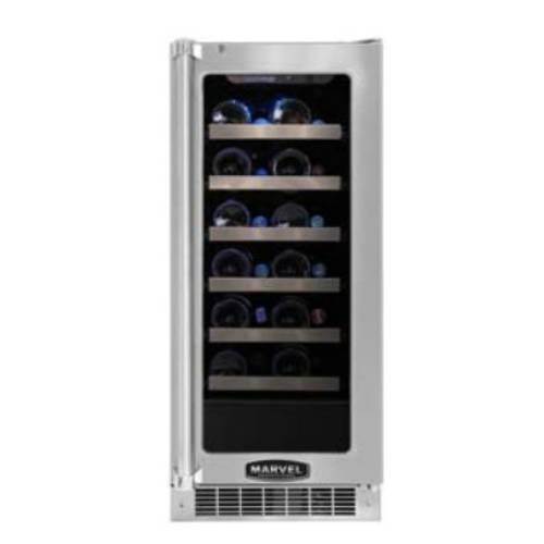 Marvel Professional MPRO3WCMBSLR 15 Wine Cellar 24-Bottle Capacity, Blue LED, Right Hinge withLock