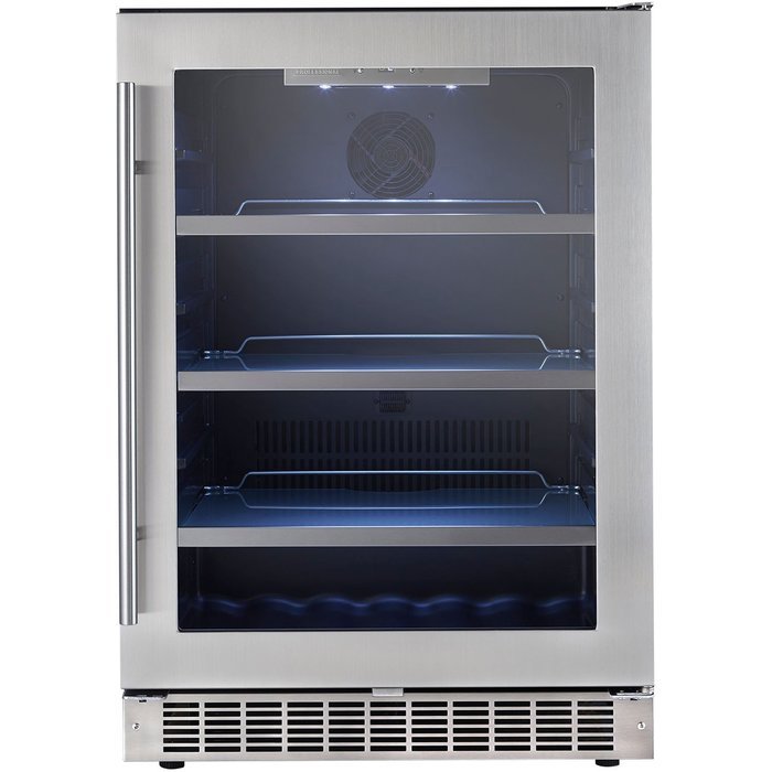 Danby DBC056D1BSSPR Silhouette Built-In Beverage Center, 5.6 Cubic Feet, Black/Stainless Steel/Glass