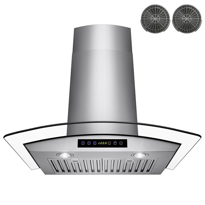 Golden Vantage 30" Wall Mount LED Display Touch Control High Quality Stainless Steel/Tempered Glass Vent Ductless... N11