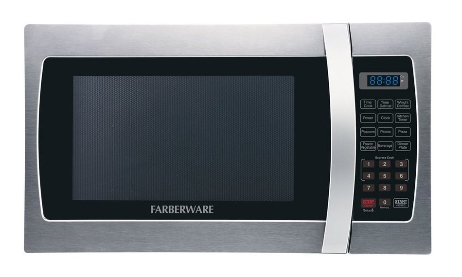 Farberware FMWO13AHTBKE Professional 1000W Microwave Oven, 1.3 cu. ft., Stainless Steel N2