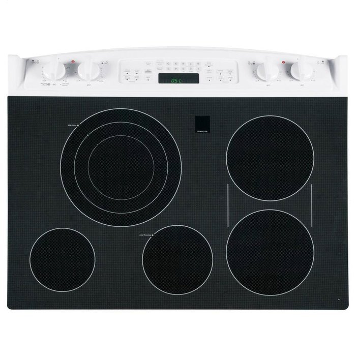 GE JS750DFWW 30" White Electric Slide-In Smoothtop Range - Convection N2