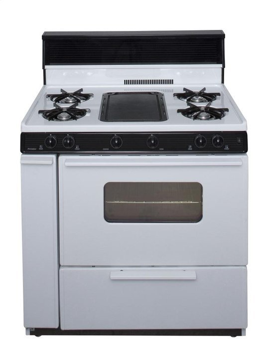 Premier 36" Cordless Gas Rng w/Grdl Wht - Factory Direct N2