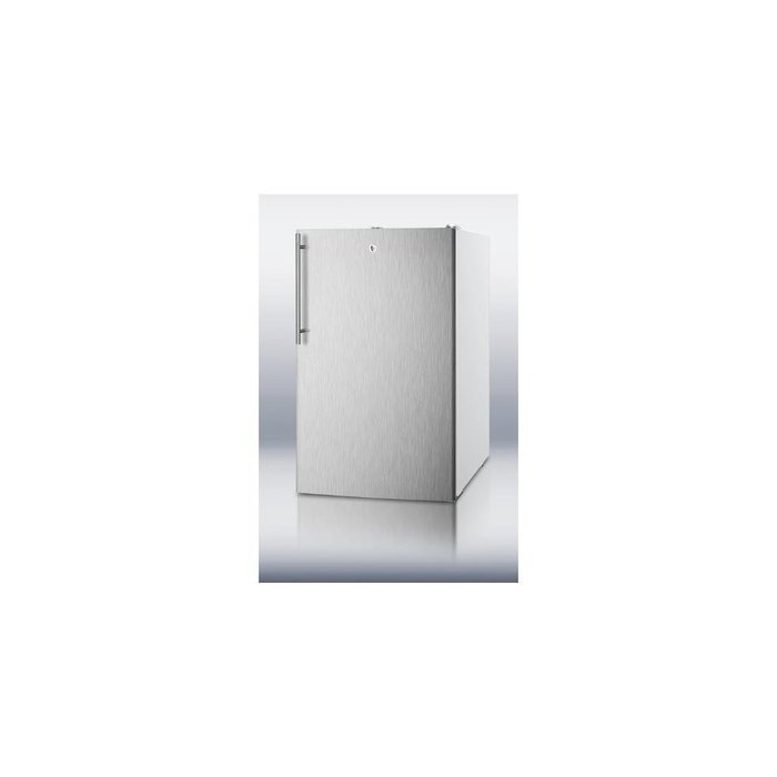 Summit FF511LBI7SSHV: Commercially listed 20" wide built-in undercounter all-refrigerator, auto defrost with a...