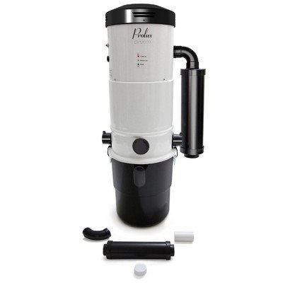 Central Vacuum Unit System with Electric Hose Power Nozzle Kit Color: White