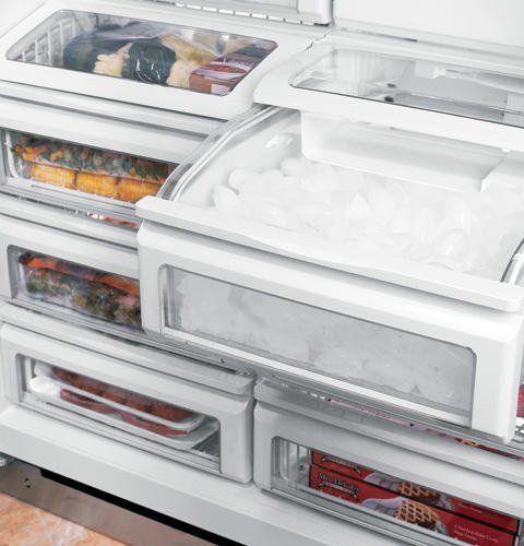 GE Monogram ZIFS360NXRH 36" Stainless Steel Built-in Upright Freezer Right Hinged N2