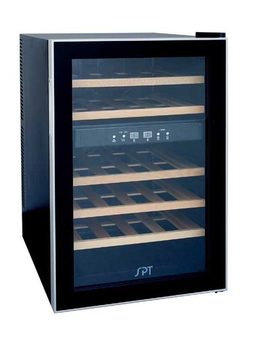 SPT WC-2463W Dual-Zone Thermo-Electric Wine Cooler with Wooden Shelves (24 Bottles) N2