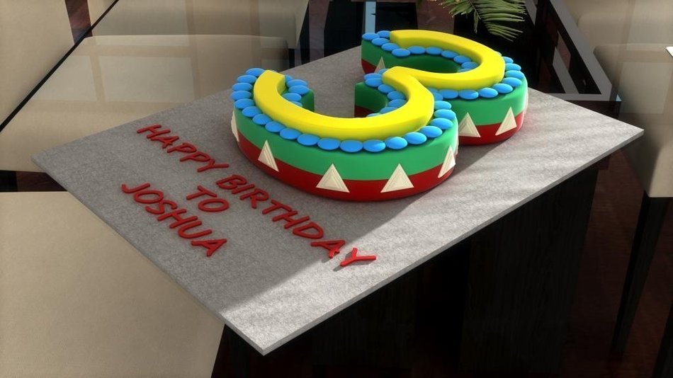 Large Number Three 3 Wedding Birthday Anniversary Cake Baking Tin 14" X 10"