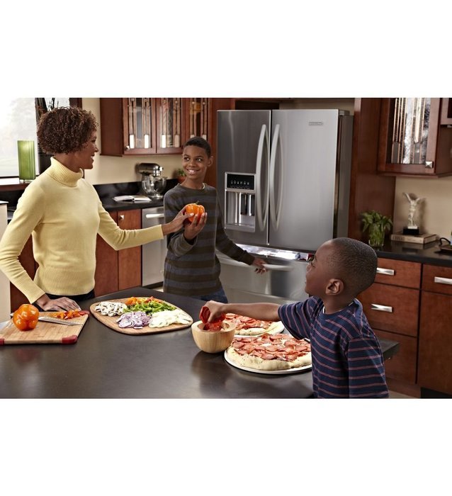 Kitchenaid KFXS25RYWH 35 5/8-Inch, 25.0 Cu. Ft. Standard-Depth French Door Refrigerator N3