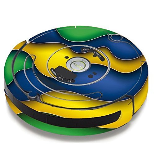 Skin Decal Vinyl Wrap For IRobot Roomba 650 655 Vacuum / Dripping Colors Brazil