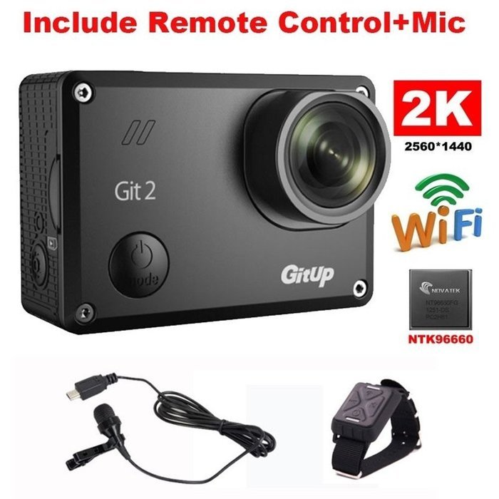 Boblov GitUp GIT2 2K 30fps Novatek 96660 1080P WiFi Action Outdoor Sports Helmet Action Camera + Extra Microphone... N8