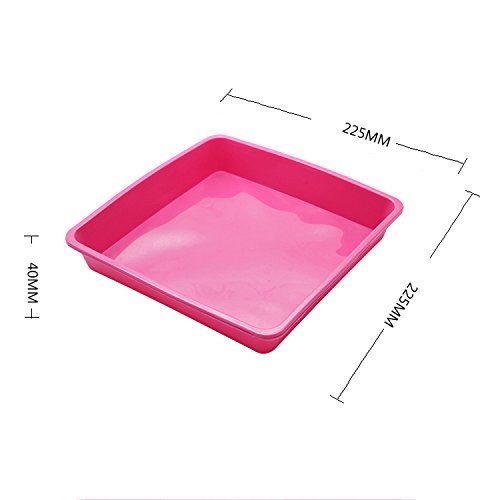 Square Silicone Cake Pan Baking Toast Mold 8.85" By 8.85" By 1.57"