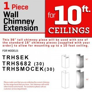 ZLINE 1-36 in. Chimney Extension for 9 ft. to 10 ft. Ceilings N6