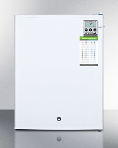 Summit FF28LWHMED 19" AccuCold Series Medical Compact Refrigerator with 2.4 cu. ft. Capacity Door Lock Adjustable...