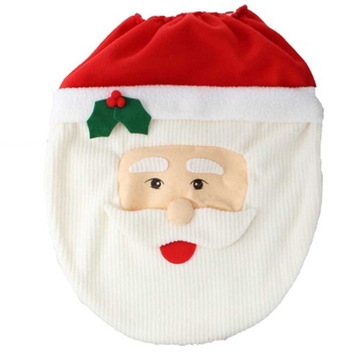 GUAngqi Christmas decoration Santa toilet Set seat cover & rug & tissue box cover set Gift N6
