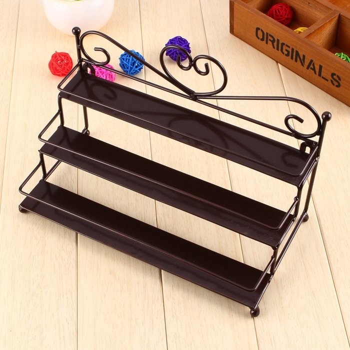 Oligex(TM) Hot Sale Useful 3 Tier Metal Heart Nail Polish Display Wall Rack Organizer Stand Holder 3 Colors Available N2