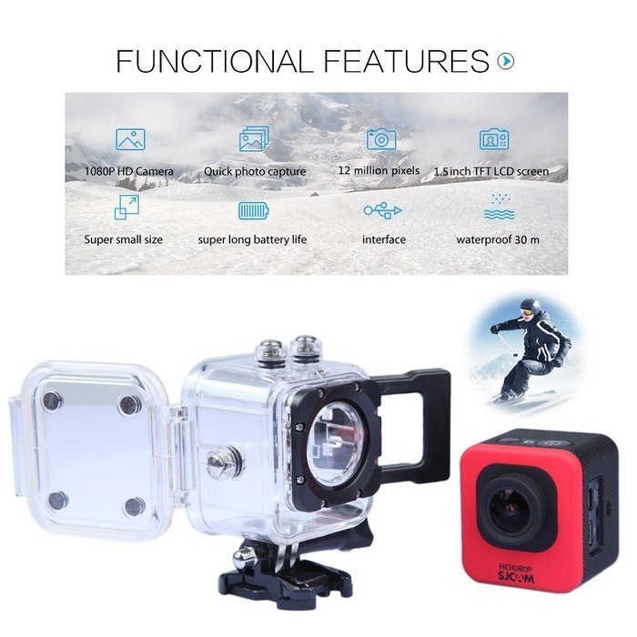 SJCAM 12mp 1.5 Inch LCD Display 170&deg;a+ Hd Wide-angle 4x Zoom Mini Portable Micro Rechargeable Battery Underwater... N3
