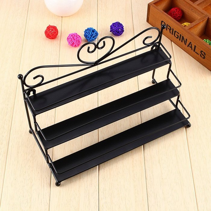 Oligex(TM) Hot Sale Useful 3 Tier Metal Heart Nail Polish Display Wall Rack Organizer Stand Holder 3 Colors Available N3
