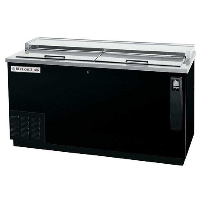 Beverage-Air DW64-B 65" Deep Well Bottle Cooler 2 Lids and 4 Dividers 18.5 cu.ft. Capacity Black Exterior and...