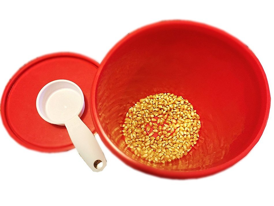 Microwave Popcorn Popper Bundle- 2 Pc Kit includes FREE USDA Certified Organic Non-GMO Popcorn Kernels-BPA free... N2