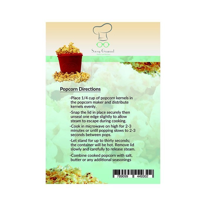 Microwave Popcorn Popper Bundle- 2 Pc Kit includes FREE USDA Certified Organic Non-GMO Popcorn Kernels-BPA free... N3