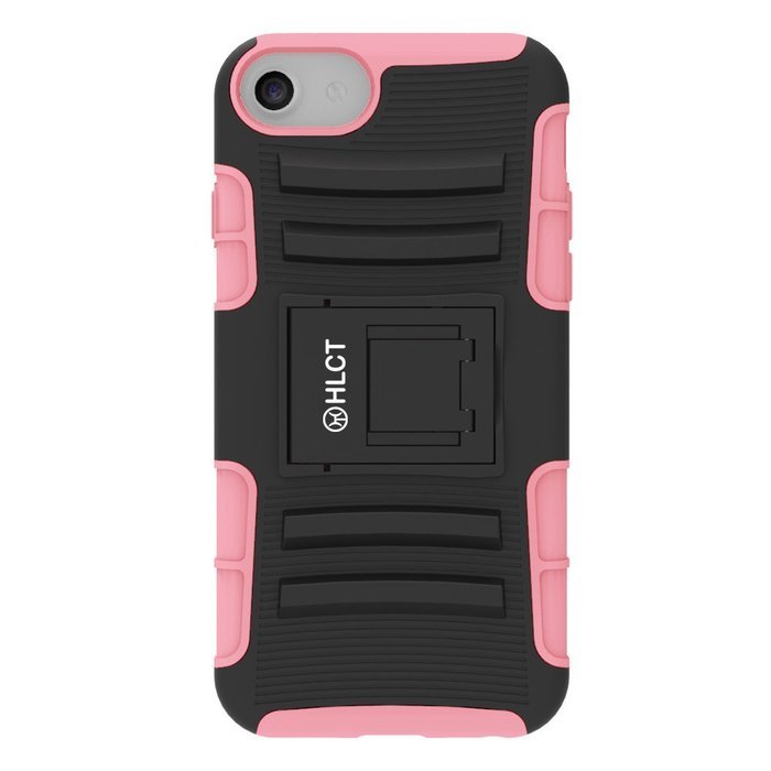 iPhone 7 Case, HLCT Rugged Shock Proof Dual-Layer Case with Built-In Kickstand for iPhone 7 4.7 Inch (Red) N10