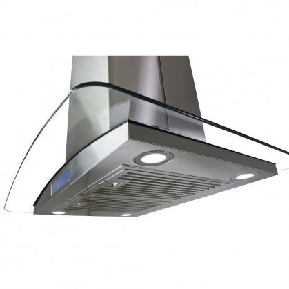 AKDY AIR68CS330B 30" Island Mount Ducted Range Hood with 870 CFM Motor 3 Speed Fan Levels Touch Control Panel...
