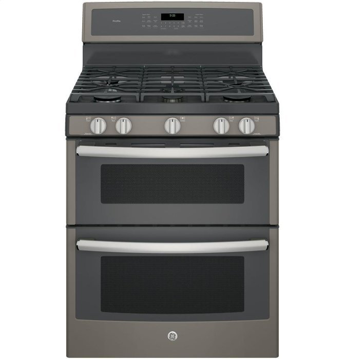 GE PGB960EEJES Profile 30" Slate Gas Sealed Burner Double Oven Range