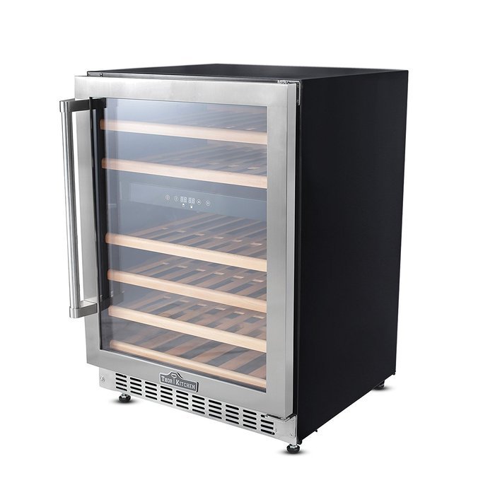 Thorkitchen JC-145A2EQ 46 Bottle 24" Built-in & Free Standing Dual Zone Wine Cooler, Stainless Steel N2