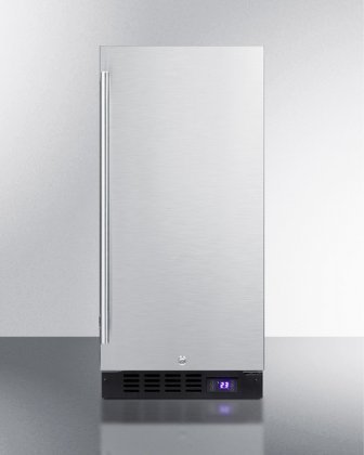 Summit SCFF1537BCSS 15" Upright Freezer with 2.45 cu. ft. Capacity Digital Thermostat LED Lighting Door Lock Adjustable...