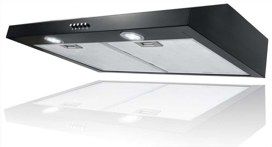 FIREBIRD New 30-Inch 3-Speed Stainless Steel Slim Under Cabinet Range Hood FB-BK5710Y (Black)