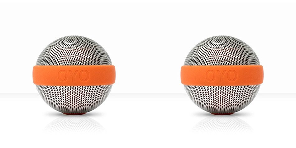 A Pair of OYO Ballo Portable Stereo Speakers, Build-in Rechargeable Battery, Orange