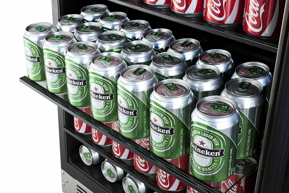 Titan 142-Can Beverage Cooler SEAMLESS Stainless Steel N4