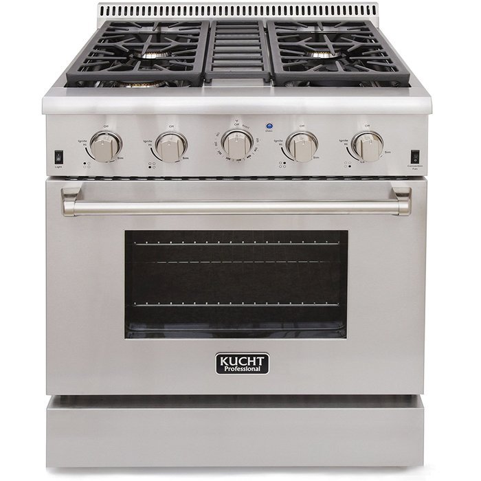 Kucht KRG3080U 30" Professional-Class Natural Gas Gas Range with 4.2 cu. ft. Convection Oven, 4 Top Burners,... N7