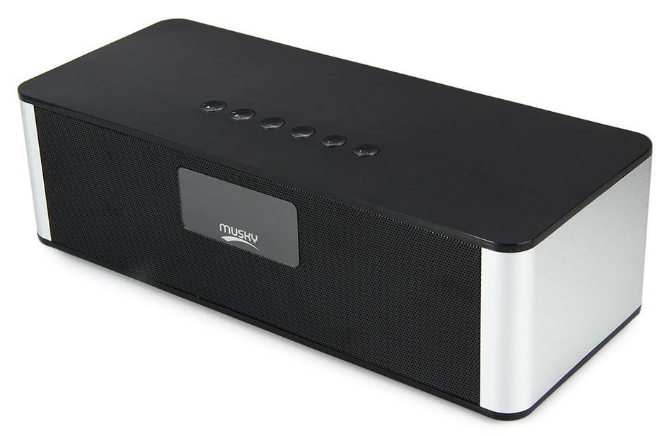 HIFI Wireless V4.0 Bluetooth Stereo Speaker with LED Display Multimedia Time Alarm FM Mode(black) N3