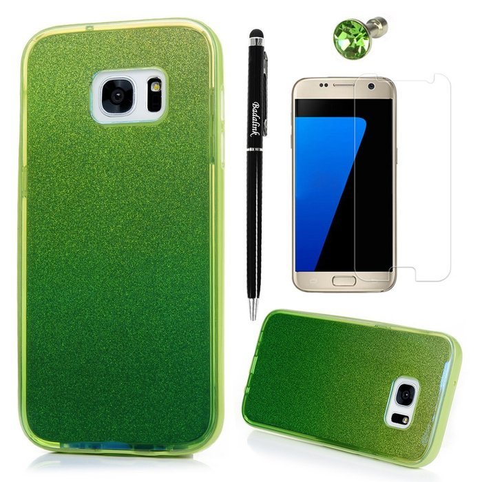 Badalink Galaxy S7 Edge Case 3 in 1 Shockproof Drop Protection Soft TPU Protective Inner Bumper + PC Frame with... N27