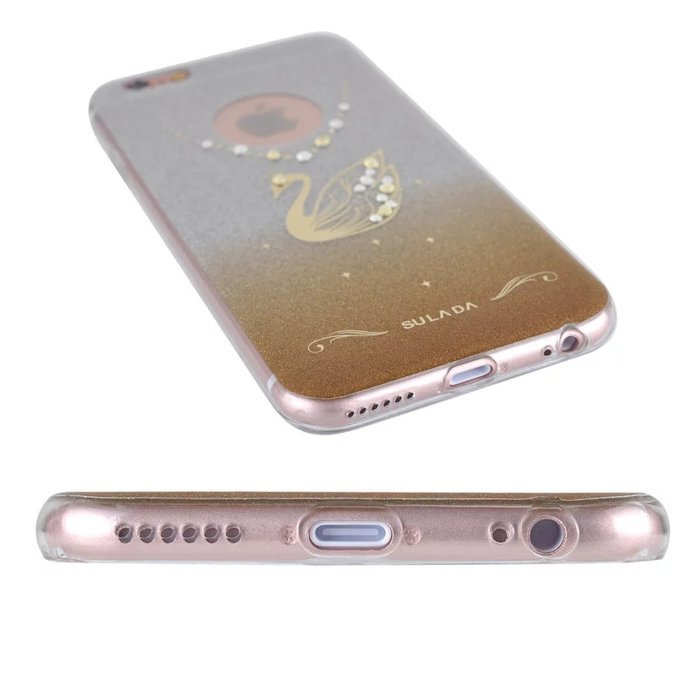 iPhone 6 Plus / 6S Plus Case Cover,TYoung(TM) Luxury 3D Diamond DIY Necklace Swan Pattern Soft TPU Silicone Full... N4