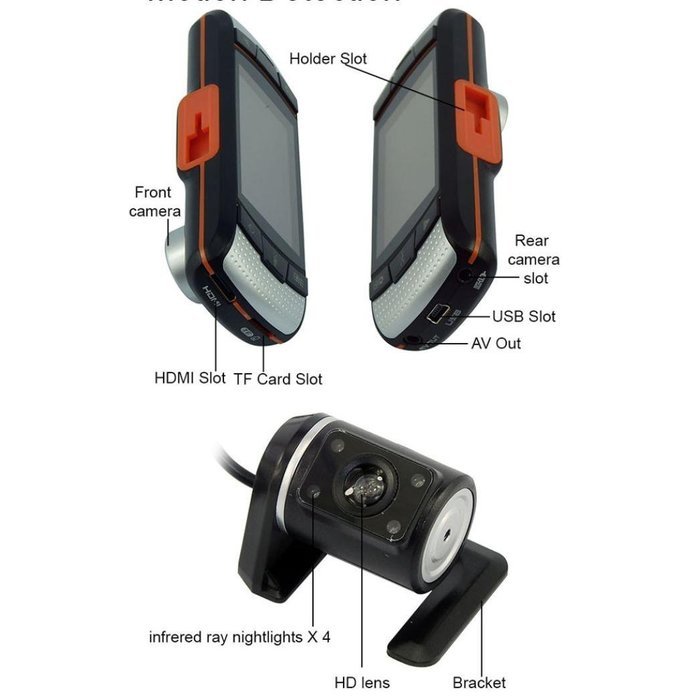 DDLBiz(TM) 2.7 Dual Lens Car Vehicle 1080P HD Dash Camera DVR Cam Night Vision Recorder N2