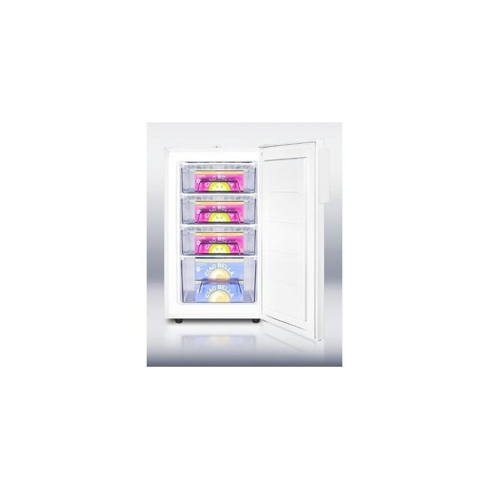 Summit FS407L7ADA: Commercially listed ADA Compliant 20" wide counter height all-freezer, -20(degree) C capable...