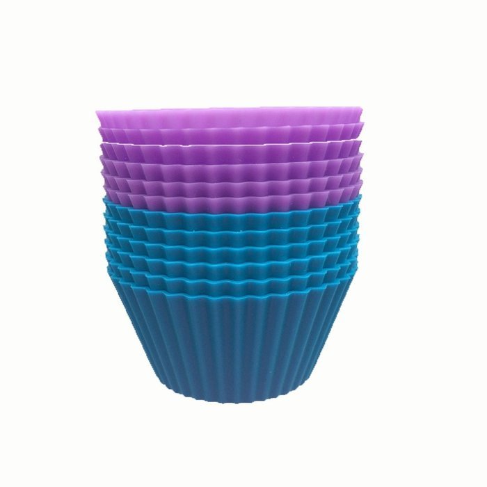 Baking Silicone Cups Soft Round Cupcake Liners - 3 Sets of 12 (Colors May Vary) N3