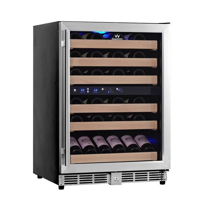 KingsBottle 50 Bottle Dual Zone Wine Cooler, Black N31