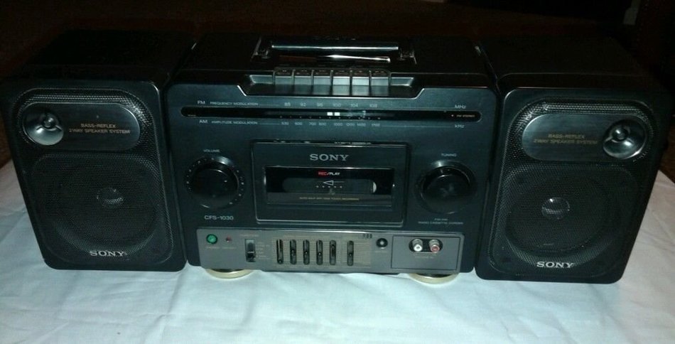 Vintage Sony Cfs-1030 Boombox Detachable Speakers Stereo Cassette Tape Player N2
