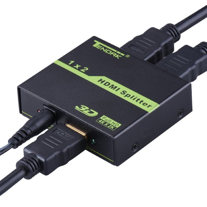 Tendak HDMI Splitter 1 in 2 out HDMI Splitter Amplifier for Dual Display Support Ultra HD 4K x 2K, 3D, Full HD... N20