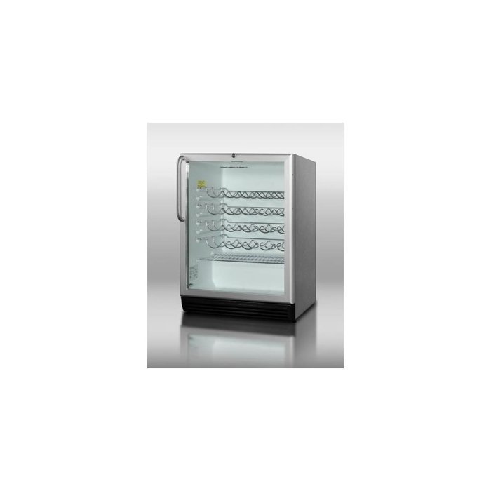 Summit SPRF26M 22" Portable Freezer / Refrigerator with Hammered Aluminum Interior Digital Thermostat Chrome Lock... N2